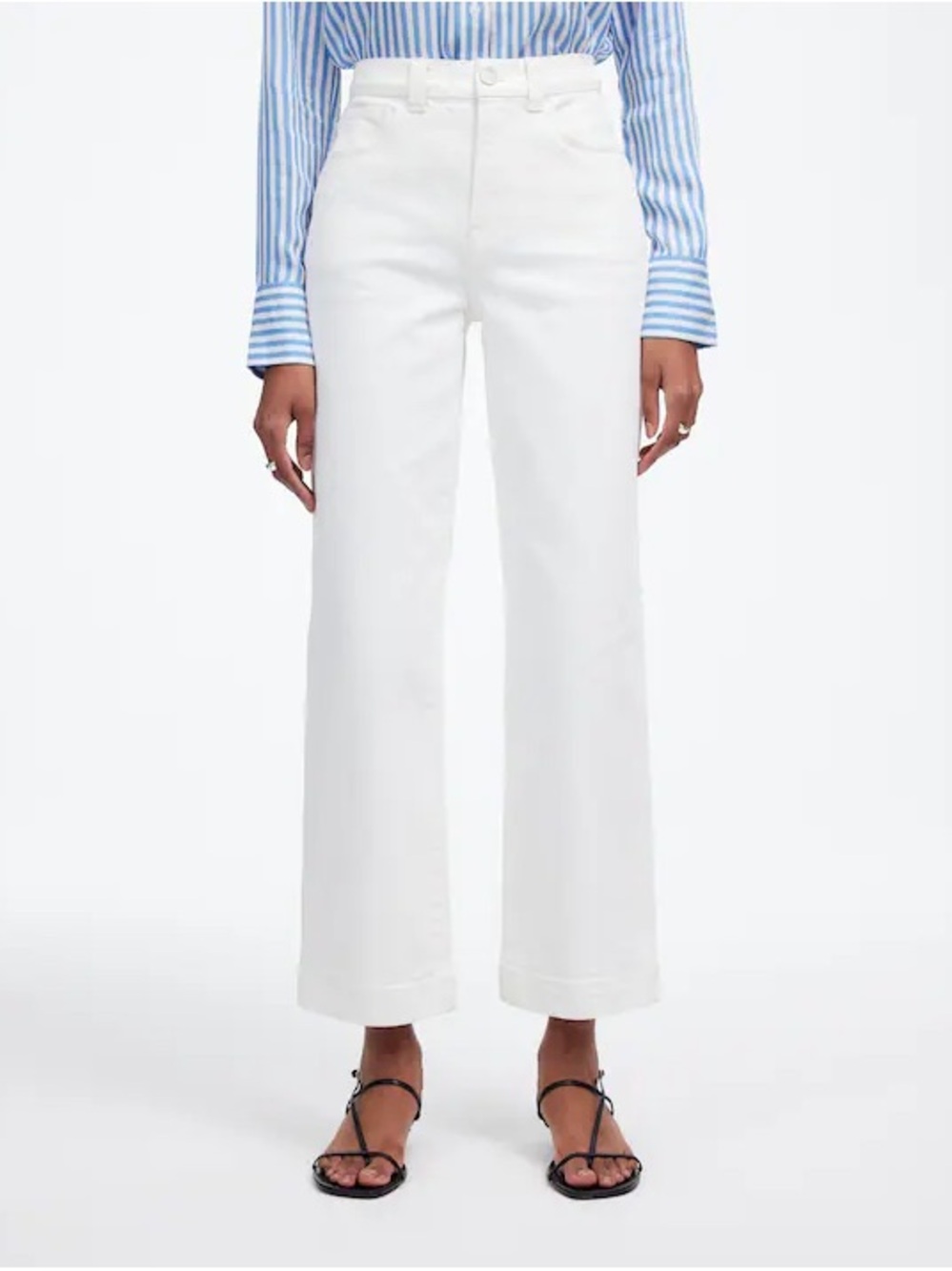 Madewell White perfect vintage Wide-Leg Crop Jean denim Pants size 29 - Picture 5 of 16